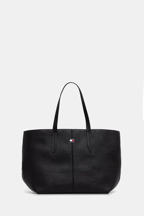 Tommy Jeans shopper torba ženska iz umetnega usnja črna AW0AW18789