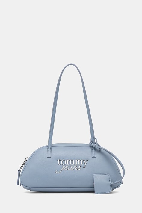 Tommy Jeans torebka bagietka damska z imitacji skóry niebieska AW0AW18787