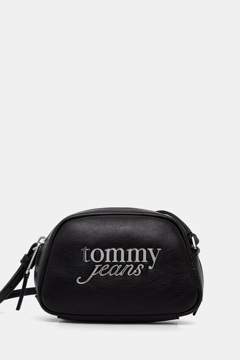 Tommy Jeans torebka crossbody damska z imitacji skóry czarna AW0AW18785