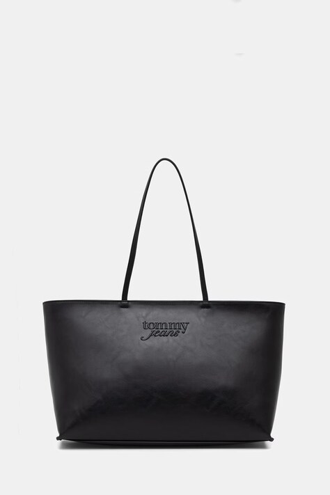 Tommy Jeans torebka shopper damska z imitacji skóry czarna AW0AW18772