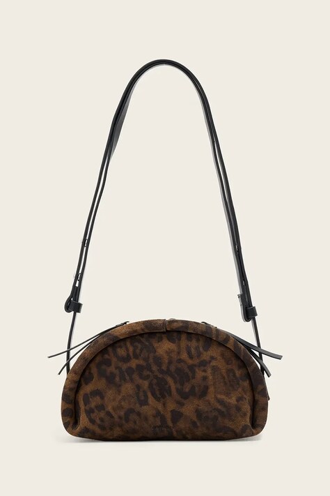 AllSaints torebka crossbody damska zamszowa ROSALIE brązowa W722XD