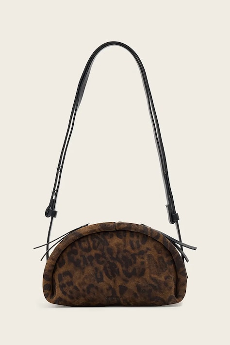AllSaints torebka crossbody damska zamszowa ROSALIE brązowa W722XD