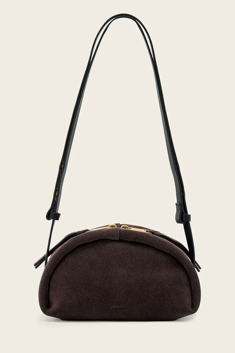 AllSaints torebka crossbody damska zamszowa ROSALIE brązowa W711XD