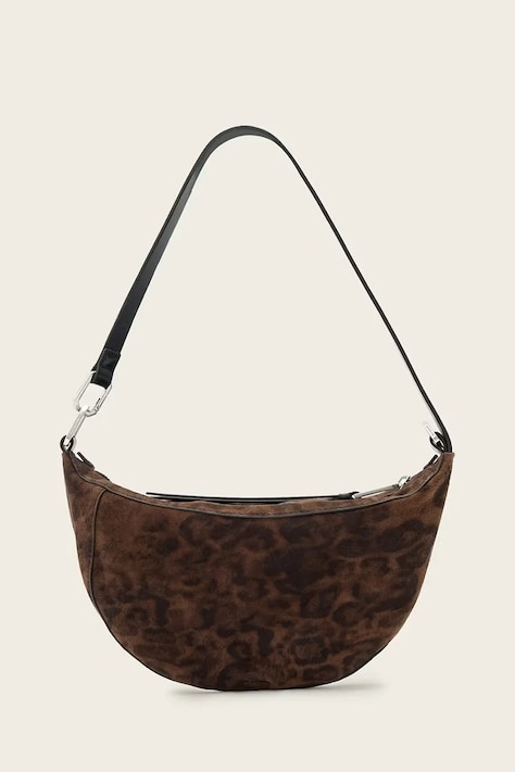 AllSaints torebka hobo damska zamszowa LUNA brązowa W681XD