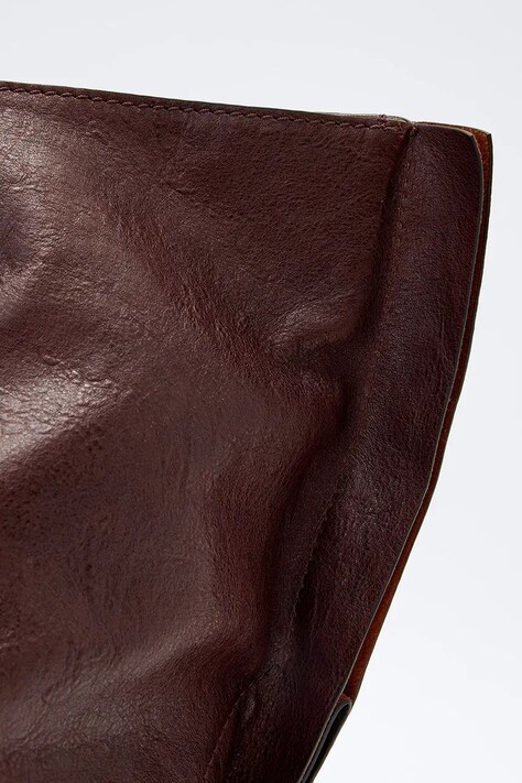 AllSaints Torebka shopper damska skórzana LUTECE bordowa W210XF