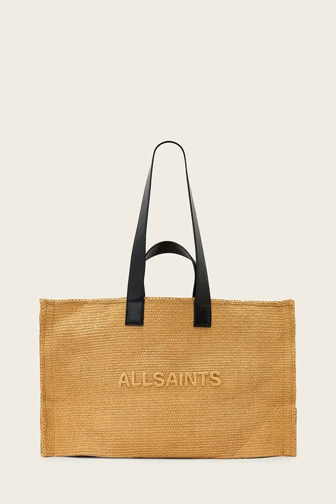AllSaints torebka tote damska pleciona LUTECE brązowa W355XE