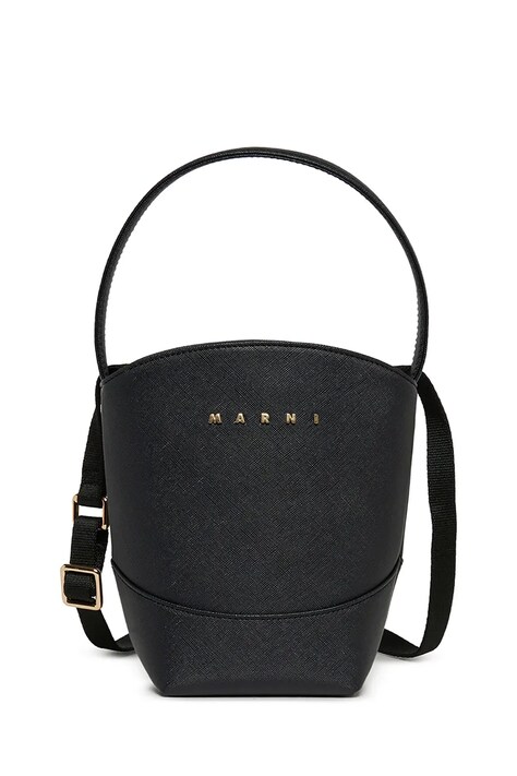 Marni Torebka crossbody dziecięca z imitacji skóry czarna M02031