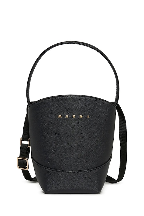 Marni Torebka crossbody dziecięca z imitacji skóry czarna M02031