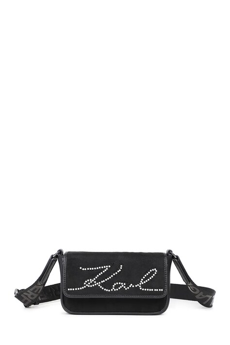 Karl Lagerfeld Torba za djecu od imitacije brušene kože crna Z31437