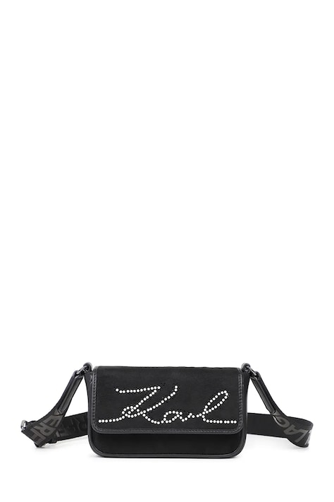 Karl Lagerfeld Torba za djecu od imitacije brušene kože crna Z31437