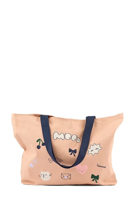 Liewood torebka tote dziecięca bawełniana Big Totebag pomarańczowa LW14796