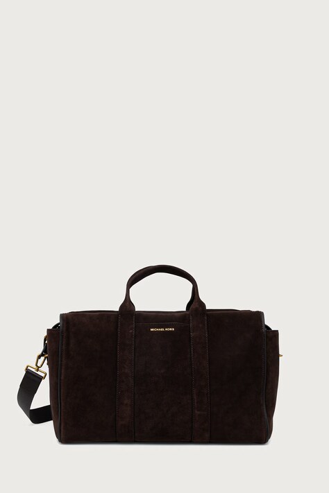 Michael Kors Torba podróżna męska zamszowa NICHOLAS brązowa 33F6GNIU9S
