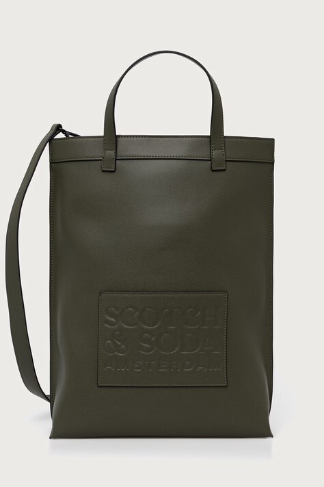 Scotch & Soda Torba męska z imitacji skóry zielona SCHB5048