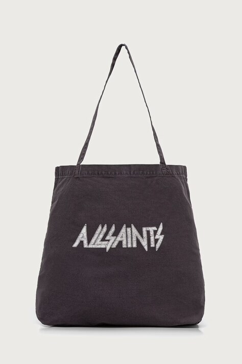 AllSaints torba męska bawełniana BACKSTAGE TOTE czarna M085XF