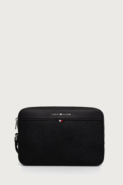 Tommy Hilfiger Bustina da uomo in similpelle nera AM0AM14822
