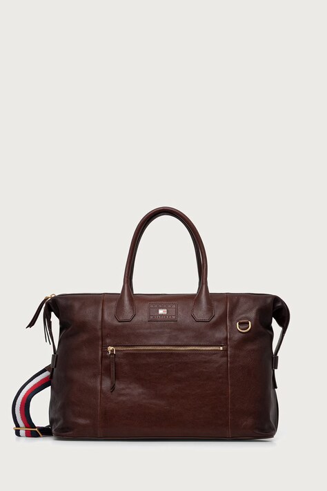 Tommy Hilfiger Torba męska skórzana brązowa AM0AM14745