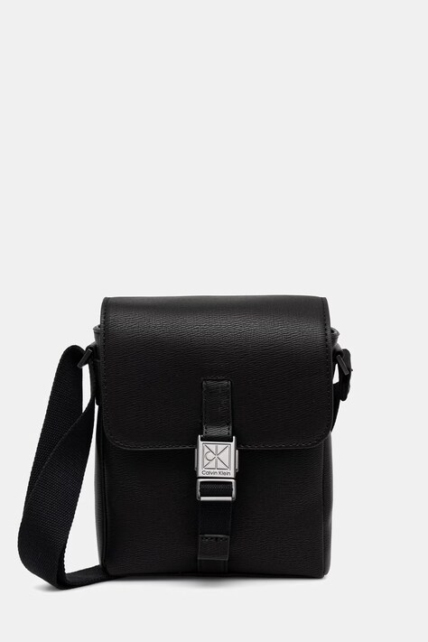 Calvin Klein saszetka męska z imitacji skóry czarna LV04D3506G