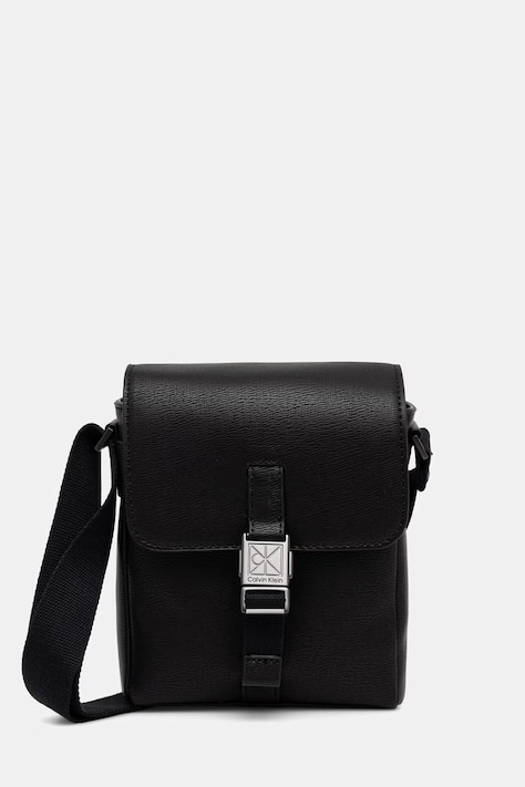 Calvin Klein saszetka męska z imitacji skóry czarna LV04D3506G