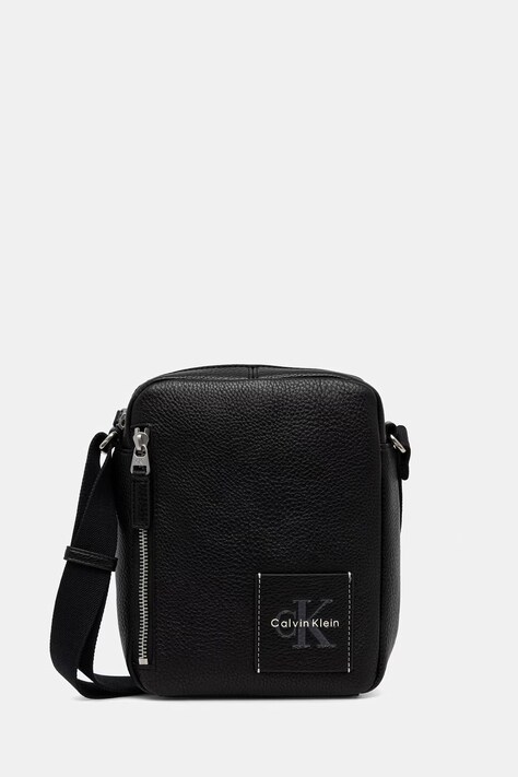 Calvin Klein saszetka męska z imitacji skóry czarna LV04D3623G