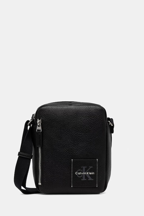 Calvin Klein saszetka męska z imitacji skóry czarna LV04D3623G