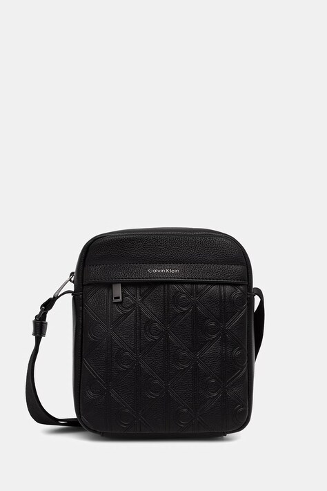 Calvin Klein saszetka męska z imitacji skóry czarna LV04D3562G