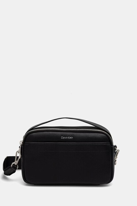 Calvin Klein saszetka męska z imitacji skóry czarna LV04D3559G
