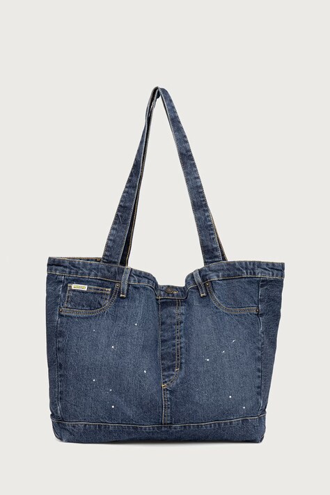 Guess Jeans torba materiałowa męska jeansowa granatowa M6YZ42 D2278