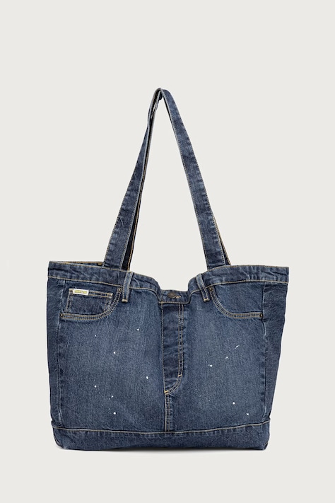 Guess Jeans torba materiałowa męska jeansowa granatowa M6YZ42 D2278