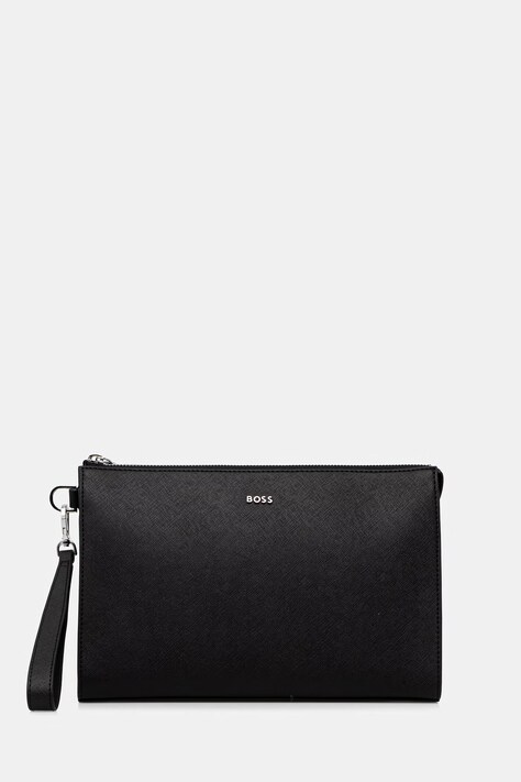 BOSS φάκελος ανδρικός δερμάτινος Northon_Clutch μαύρος 50572464