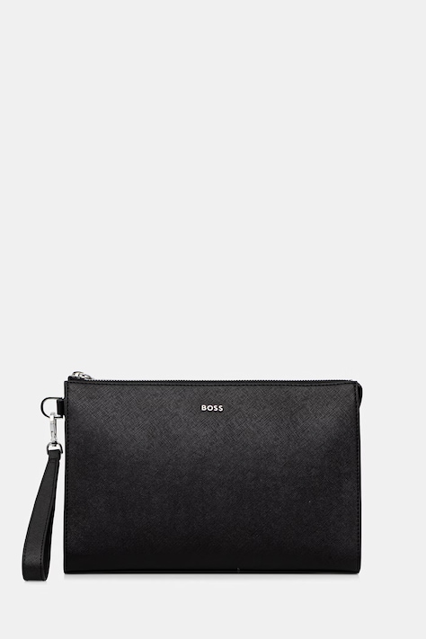 BOSS φάκελος ανδρικός δερμάτινος Northon_Clutch μαύρος 50572464