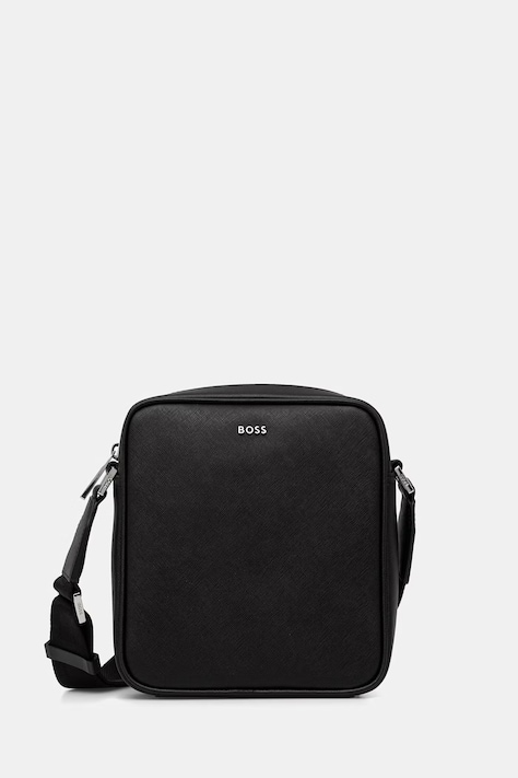 BOSS φάκελος ανδρικός δερμάτινος Northon_NS Zip μαύρος 50567390