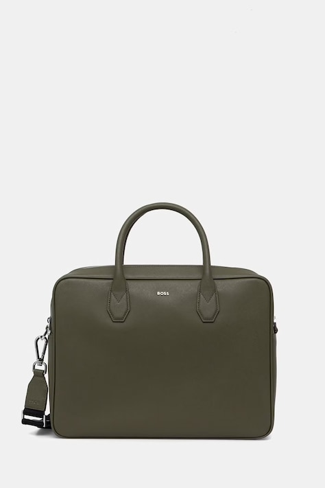 BOSS torba za laptop za muškarce kožna Northon_Doc. Case zelena 50567389