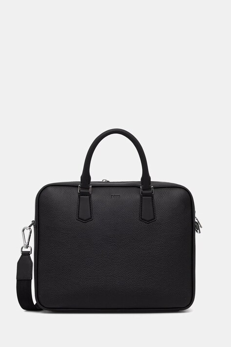 BOSS torba na laptopa męska skórzana New Crosstown_Doc czarna 50541864