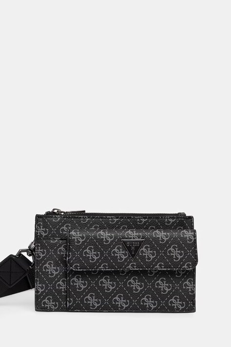 Guess mala torba za muškarce od imitacije kože MILANO crna HMMILO P6391