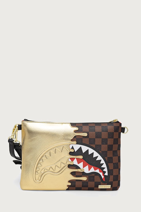 Sprayground Saszetka damska z imitacji skóry SHARKS IN PARIS brązowa 910B9344NSZ