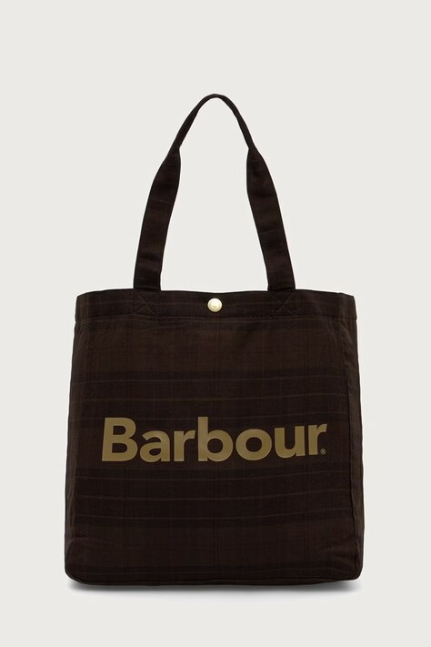 Barbour Shopperka bawełniana brązowa UBA0798