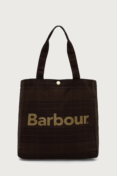 Barbour Shopperka bawełniana brązowa UBA0798