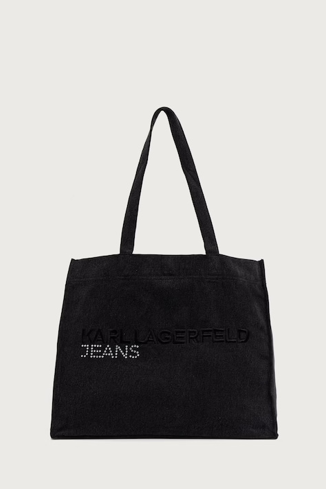 Karl Lagerfeld Jeans Υφασμάτινη τσάντα ντένιμ μαύρη B4W50044