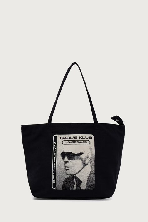 Karl Lagerfeld Jeans torba pamučna crna B4W50038