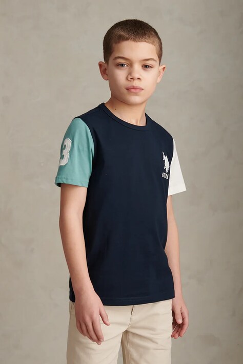 U.S. Polo Assn. T-shirt dziecięcy bawełniany granatowy USP2780
