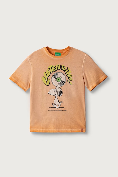 United Colors of Benetton Kratka majica otroška bombažna oranžna 3085C10U3
