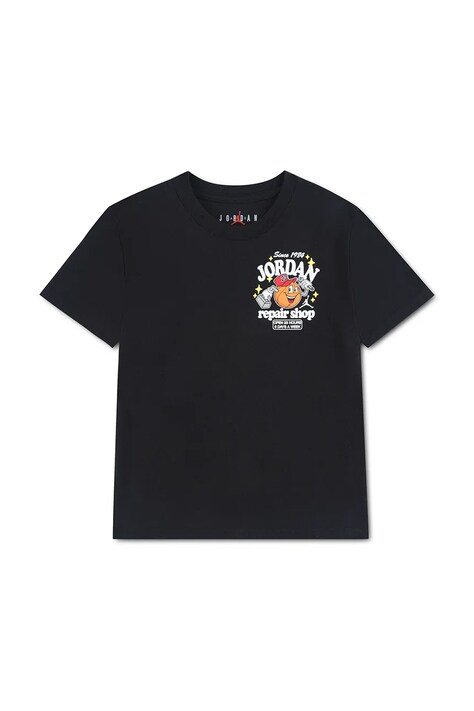 Jordan T-shirt dziecięcy z bawełną czarny 85G220