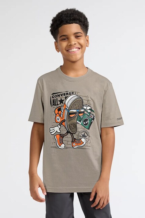 Converse T-shirt dziecięcy z bawełną szary 9CJ994