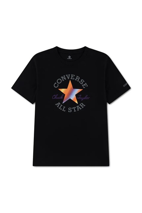 Converse T-shirt dziecięcy z bawełną czarny 9CJ836