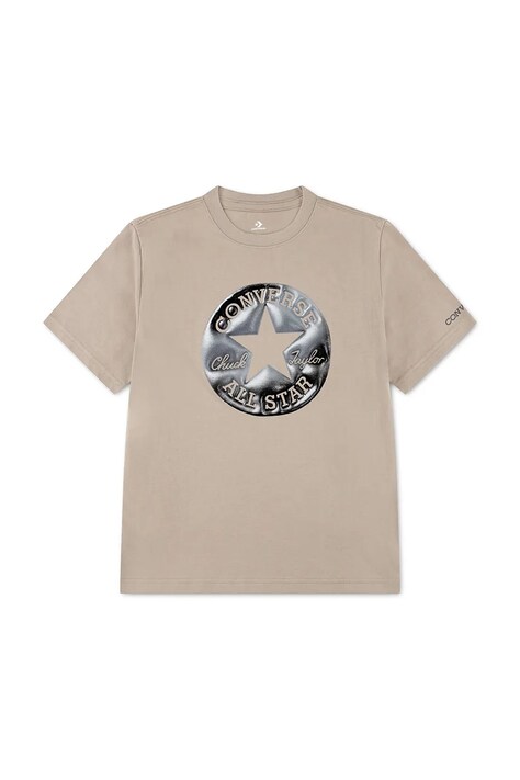Converse T-shirt dziecięcy z bawełną beżowy 9CJ827