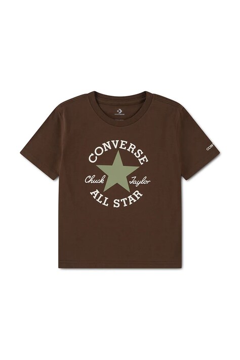 Converse T-shirt dziecięcy bawełniany brązowy 9CD483