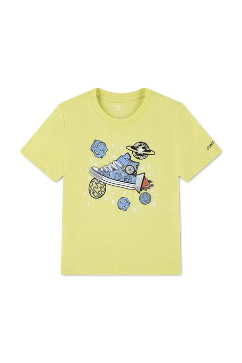 Converse T-shirt dziecięcy z bawełną zielony 8CK354