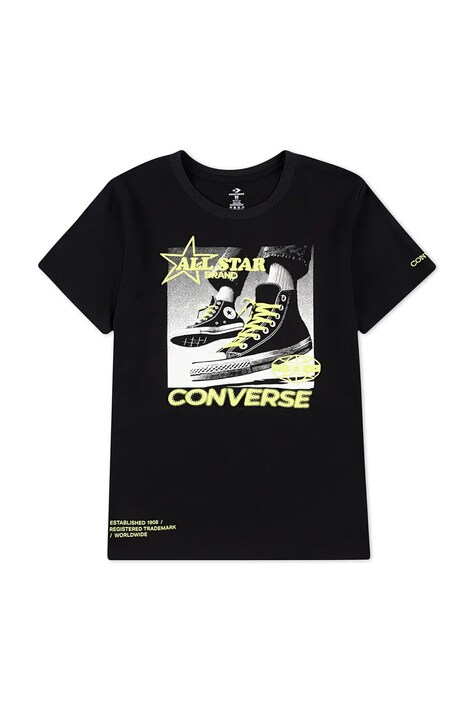Converse T-shirt dziecięcy z bawełną czarny 8CH931