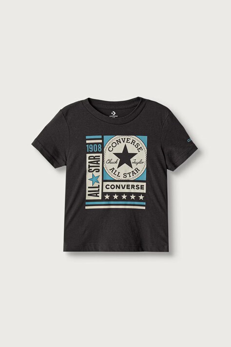 Converse T-shirt dziecięcy z bawełną czarny 8CH870