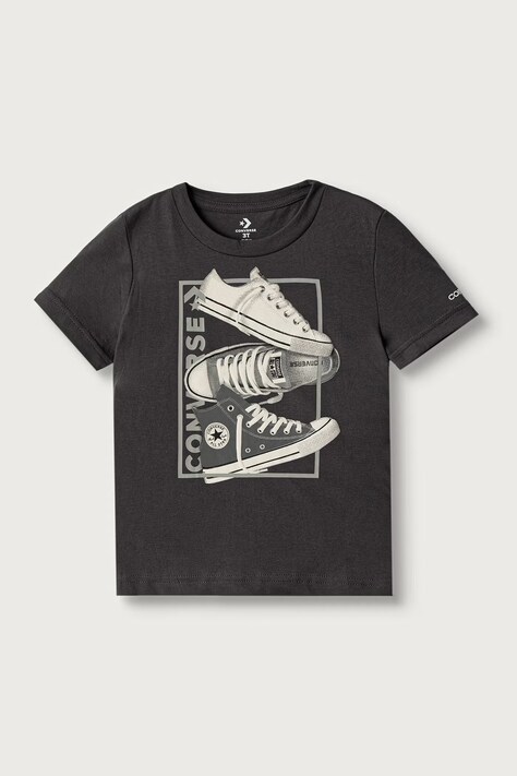 Converse T-shirt dziecięcy z bawełną czarny 8CH862